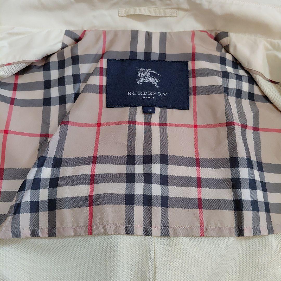 バーバリーロンドン　撥水スプリングコート トレンチコート　ノバチェック　40