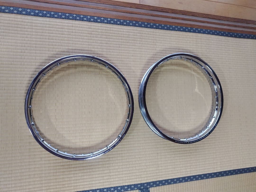 HONDA　CB400F D.I.D製メッキリム前後セット(1.6＋1.85)