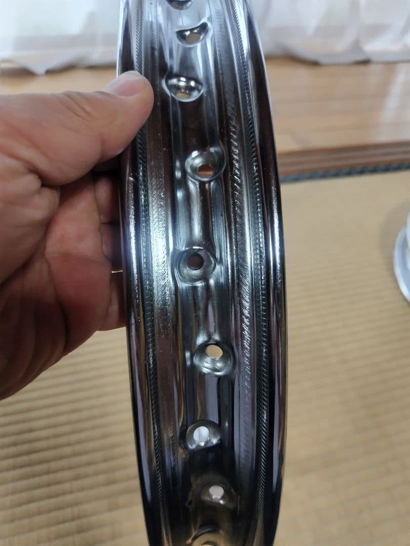 HONDA　CB400F D.I.D製メッキリム前後セット(1.6＋1.85)