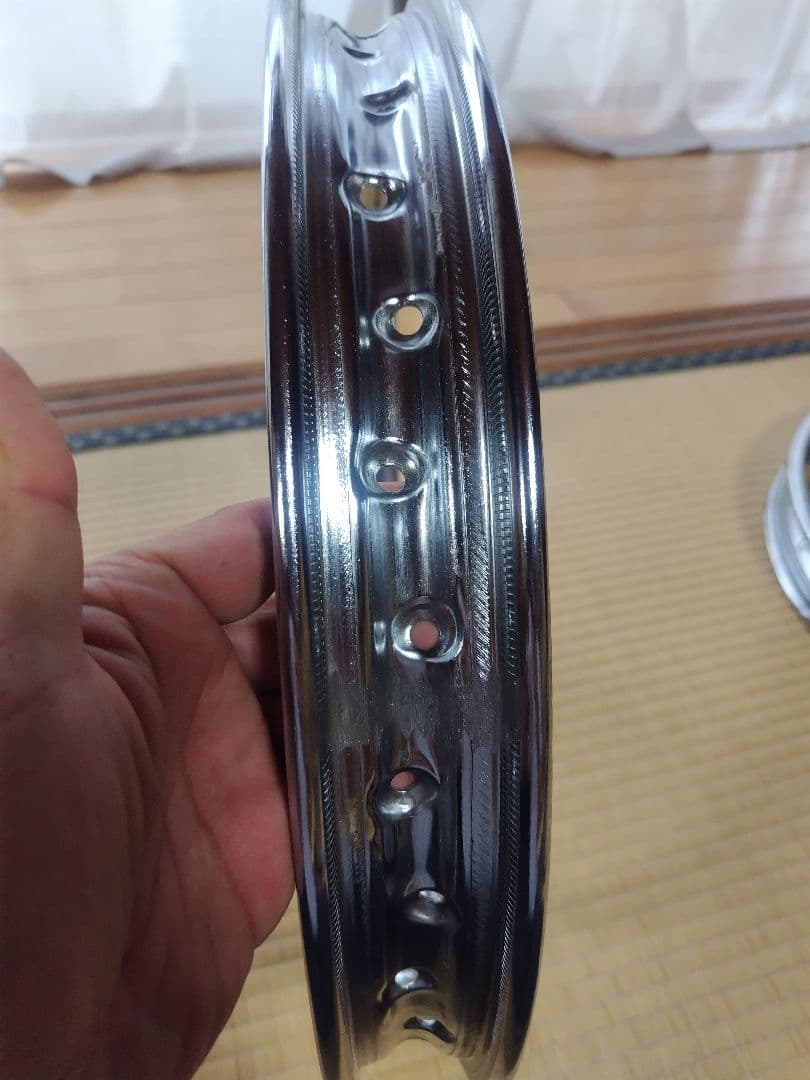 HONDA　CB400F D.I.D製メッキリム前後セット(1.6＋1.85)