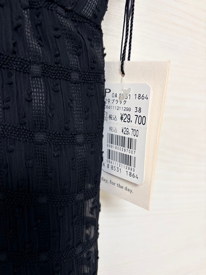 新品★kaene カエン　ドットドビーエプロンドレス　ブラック