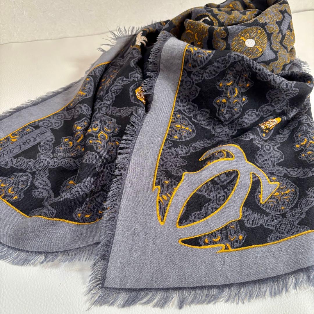 【カルティエ】マストライン パンテール 大判ストール ショール ウール シルク