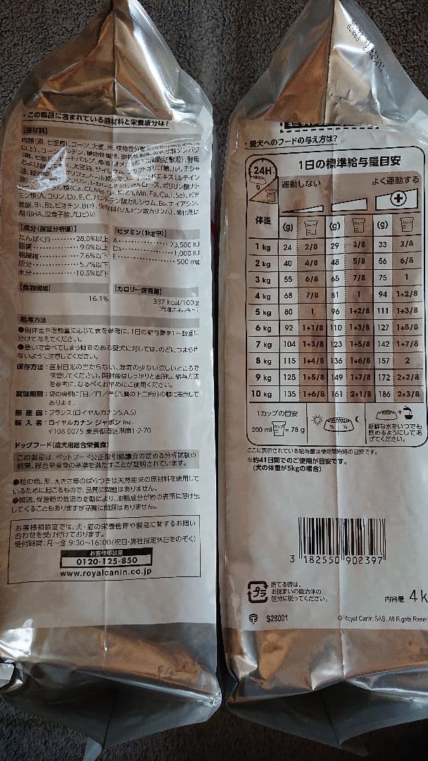 ロイヤルカナン ミニライト　ウェイトケア ４㎏×２ 計８㎏