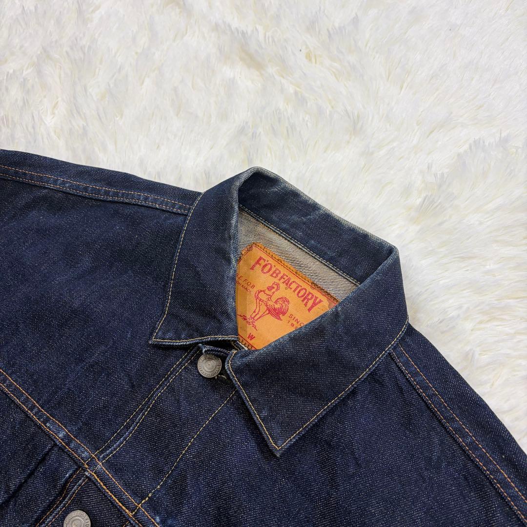 希少XL FOBファクトリー デニムジャケット 2ndタイプ 赤耳 濃紺