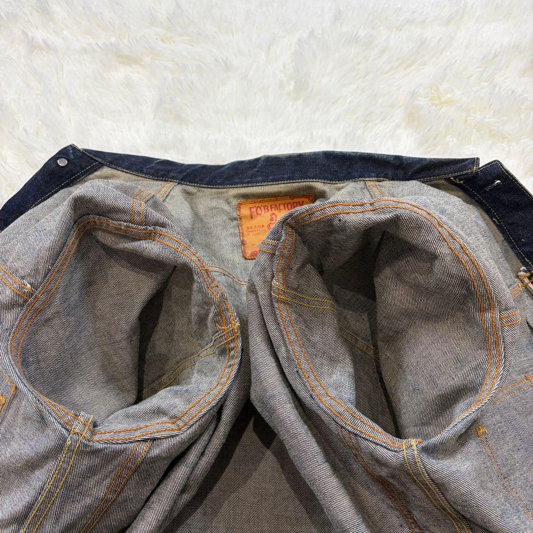 希少XL FOBファクトリー デニムジャケット 2ndタイプ 赤耳 濃紺