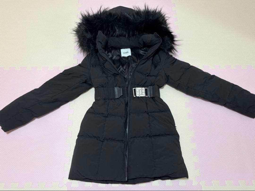 【最終値下げ】GYDA ロングダウンコート ブラック ベルト付き