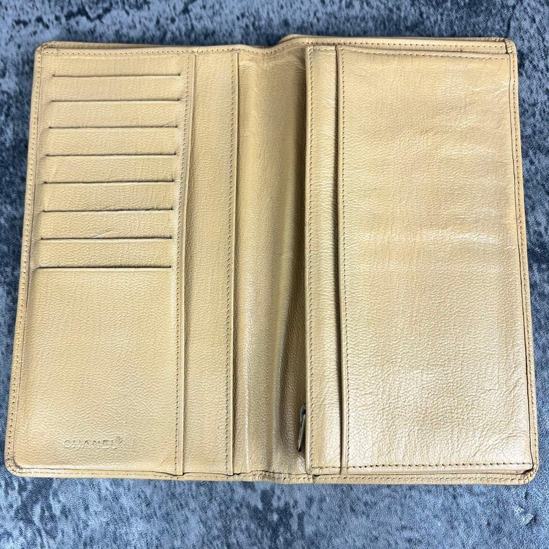 CHANEL ココマーク レザー 長財布 ベージュ ギャランティカード付き