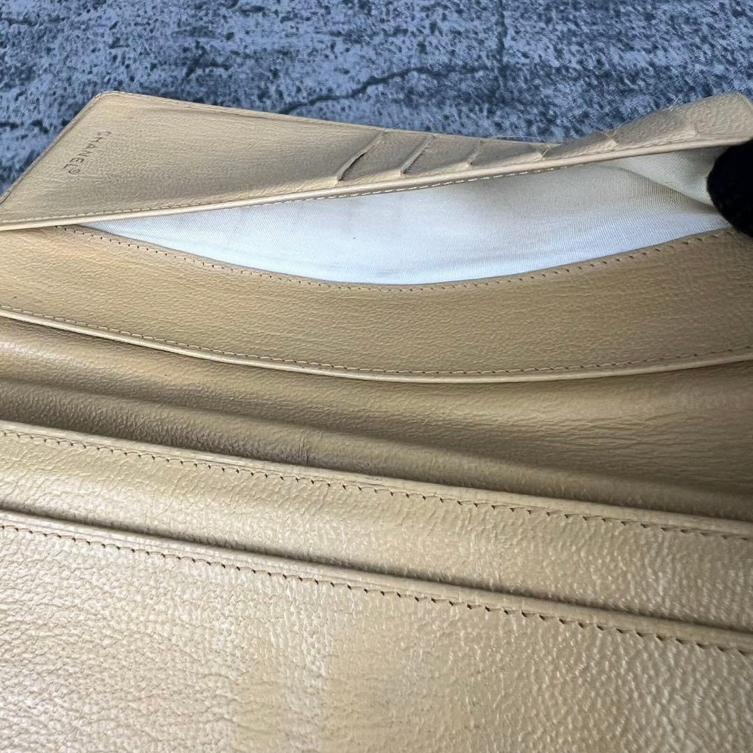 CHANEL ココマーク レザー 長財布 ベージュ ギャランティカード付き