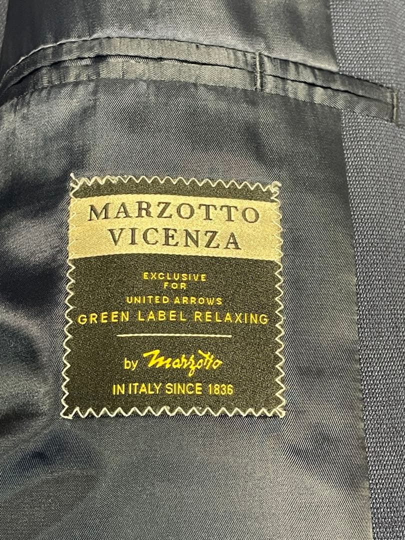 【極美品】MARZOTTO生地 ユナイテッドアローズ 3ピーススーツ ネイビー