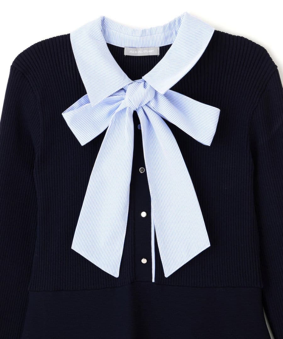 【新品】ジルバイジルスチュアート　シャツ襟ドッキングニットワンピース