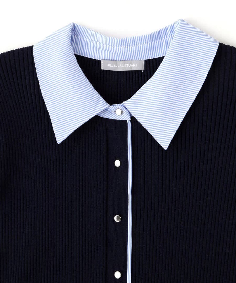 【新品】ジルバイジルスチュアート　シャツ襟ドッキングニットワンピース