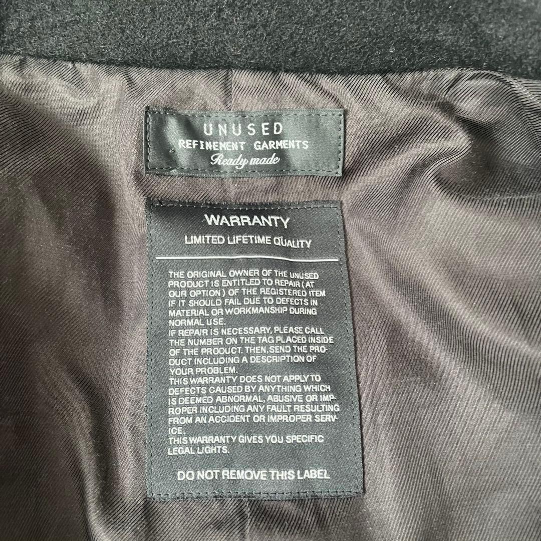 UNUSED アンユーズド ウールメルトン ピーコート ブラック Pコート 3