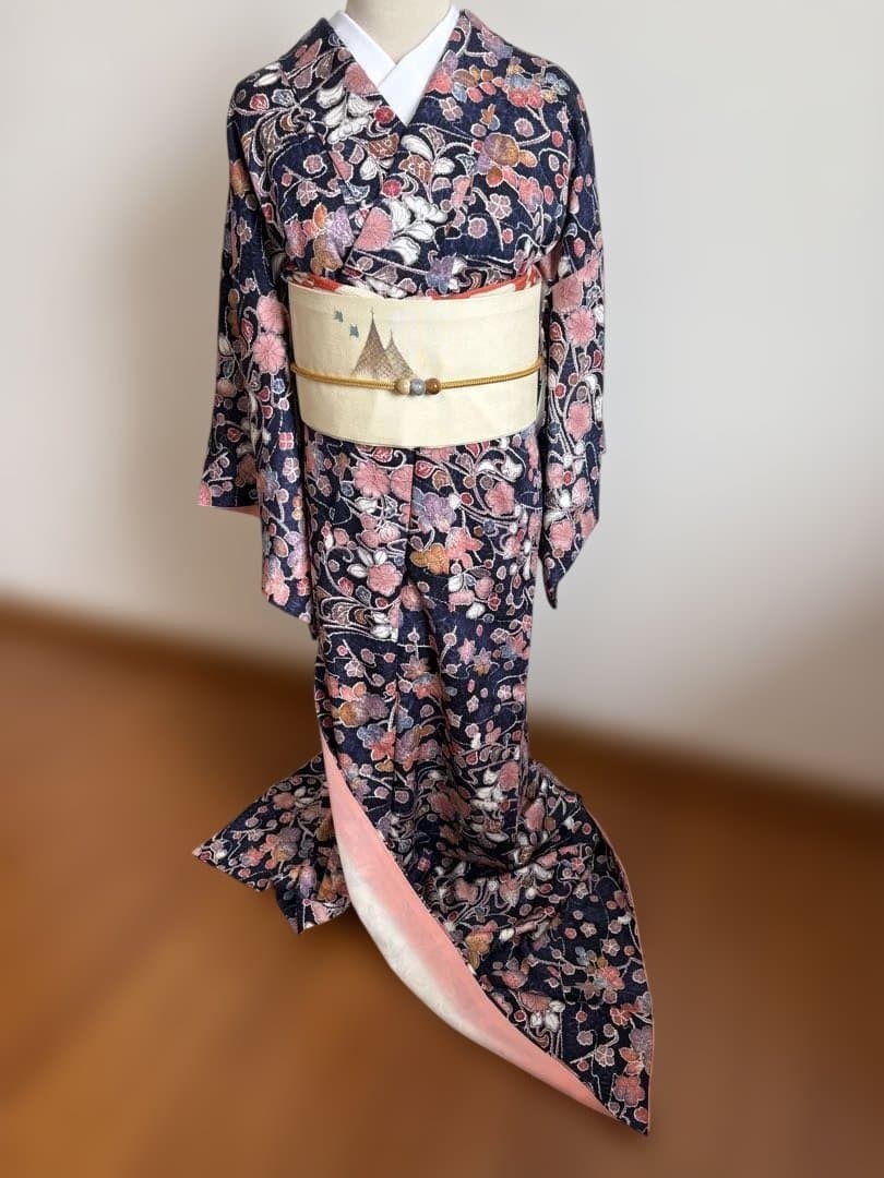 ❤️華やか大人女子　正絹小紋辻ヶ花柄　トールサイズ　新品畳紙付き