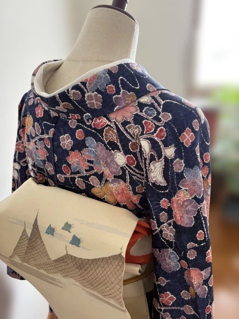 ❤️華やか大人女子　正絹小紋辻ヶ花柄　トールサイズ　新品畳紙付き