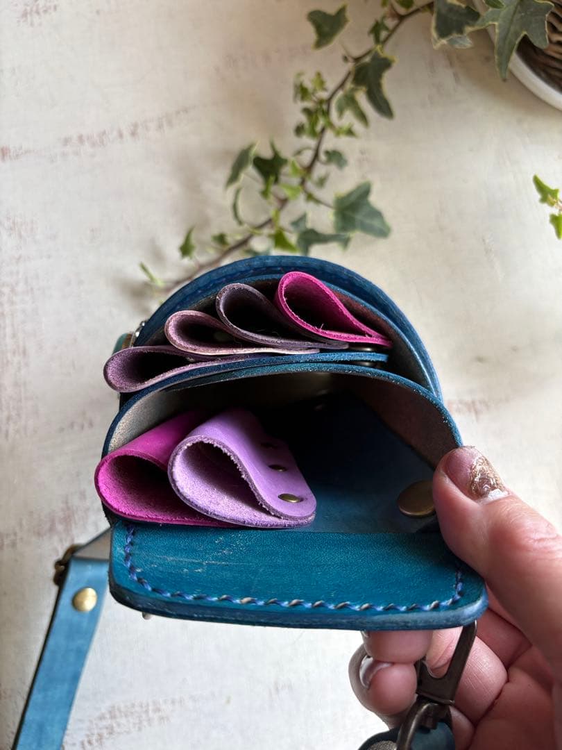 手染めブルーグラデのシザーケース