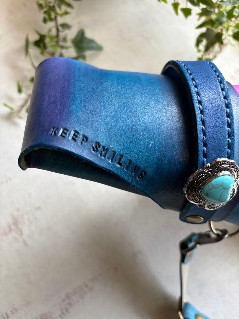 手染めブルーグラデのシザーケース