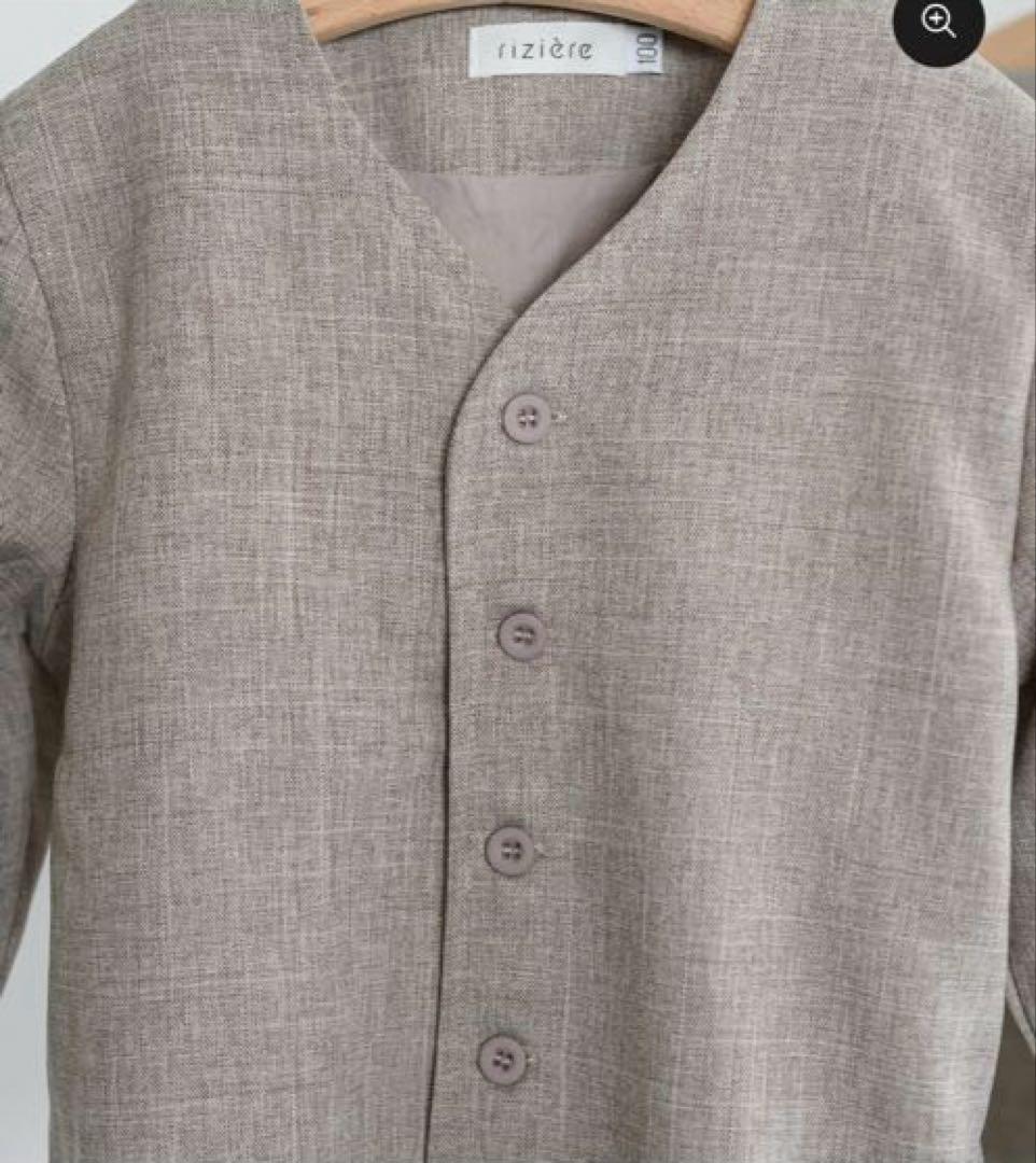 【riziere】シングルノーカラージャケット、蝶ネクタイ　一式