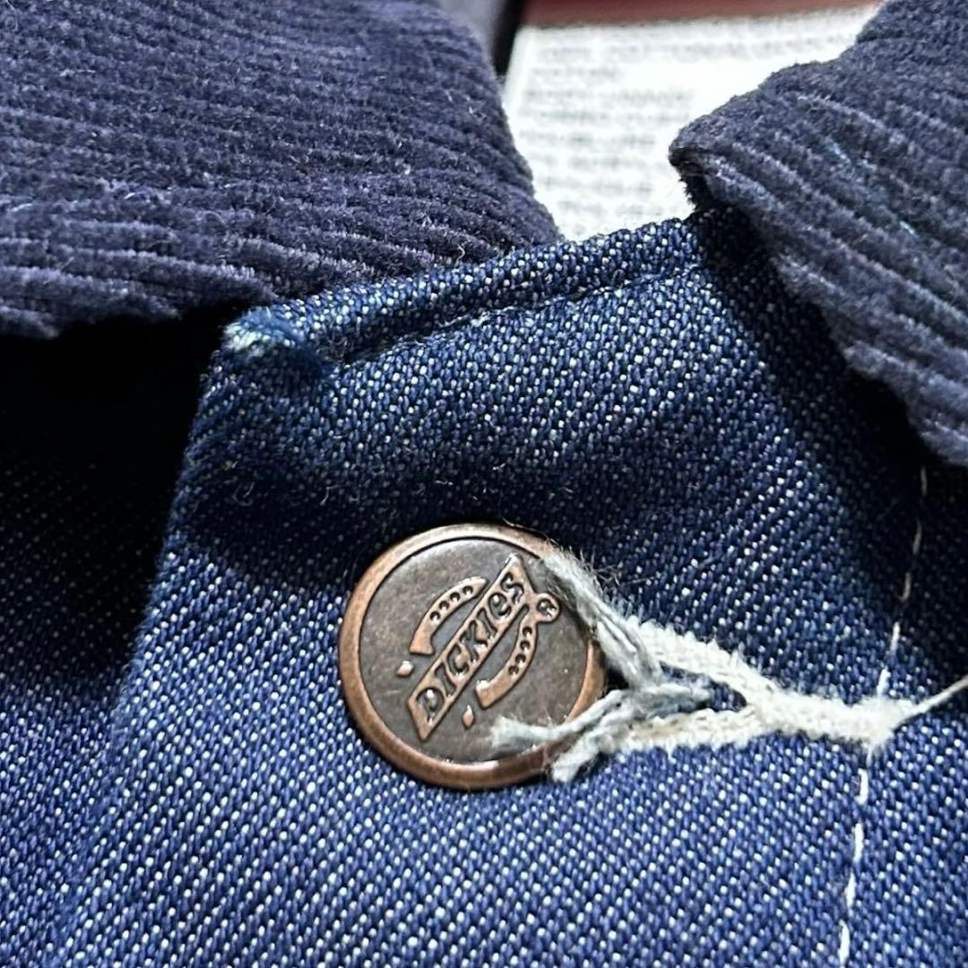 大きいサイズ 美品 Dickies ディッキーズ 刺繍ロゴ デニムカバーオール