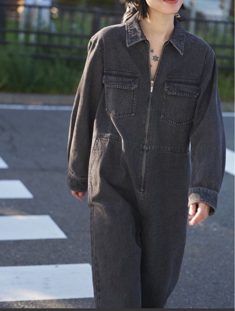 値下げ❣️ollkyotoJane Black Denim Jumpsuit