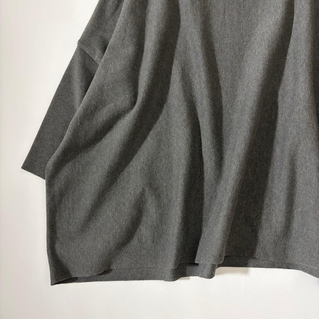 極美品　ビアズリー　コットンビッグニット　洗える　オーバーサイズ　グレー