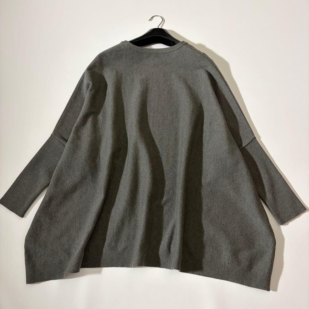 極美品　ビアズリー　コットンビッグニット　洗える　オーバーサイズ　グレー