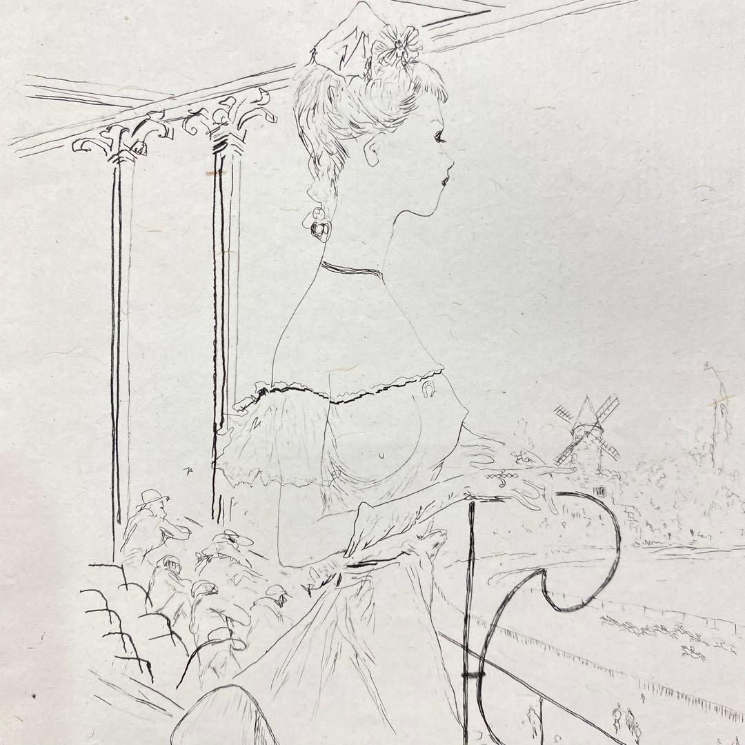 藤田嗣治 レオナール・フジタ 魅せられたる河より ロンシャン競馬場 エッチング