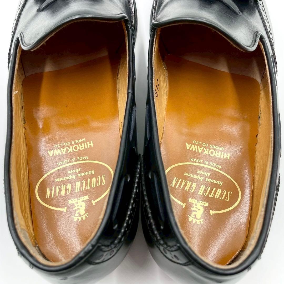 美品 スコッチグレイン タッセルローファー 817 黒 25.5EE Y1527