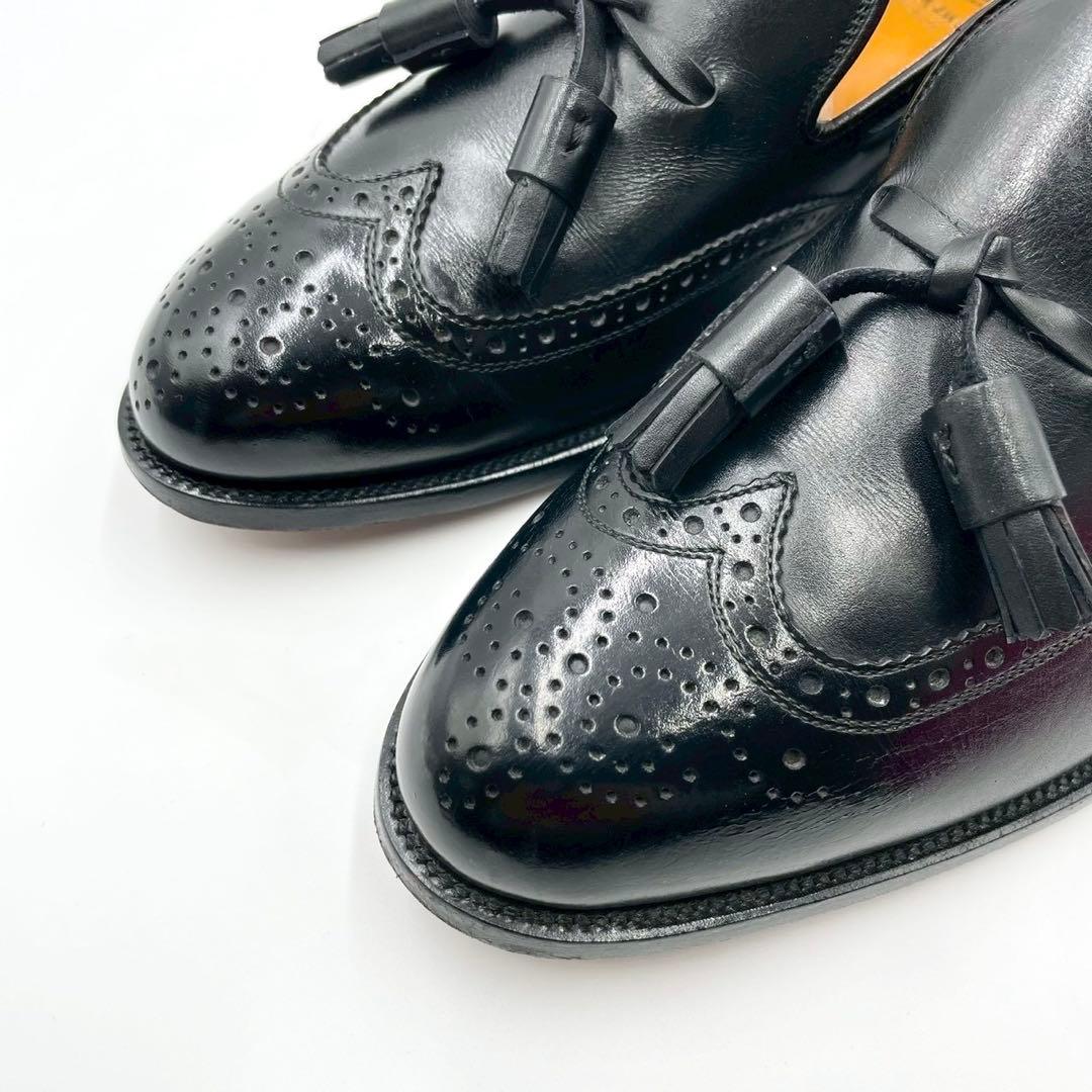 美品 スコッチグレイン タッセルローファー 817 黒 25.5EE Y1527