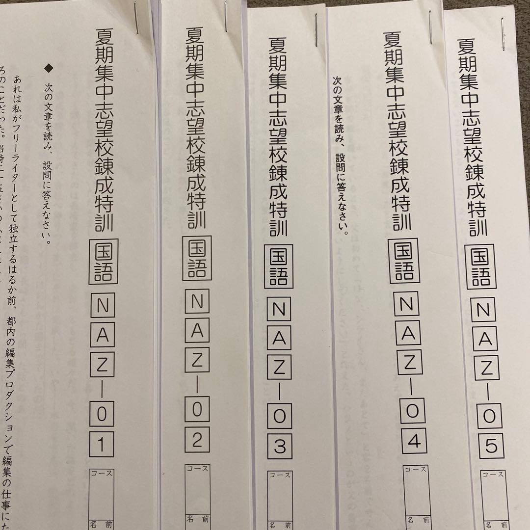 【サピックス　麻布】夏期集中志望校練成特訓　国語