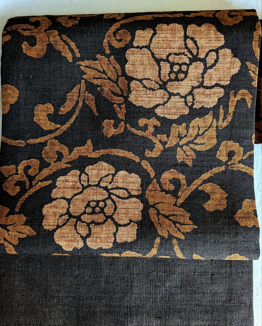 名古屋帯　紬　型染　未使用