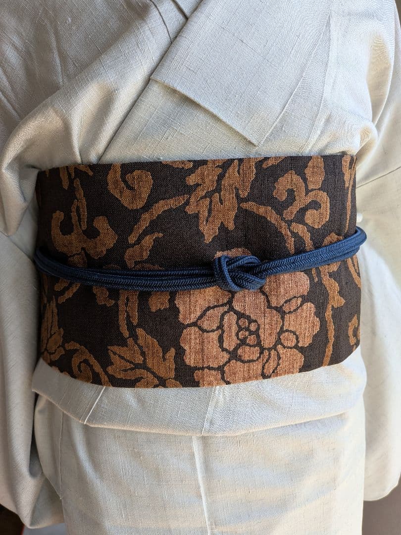 名古屋帯　紬　型染　未使用