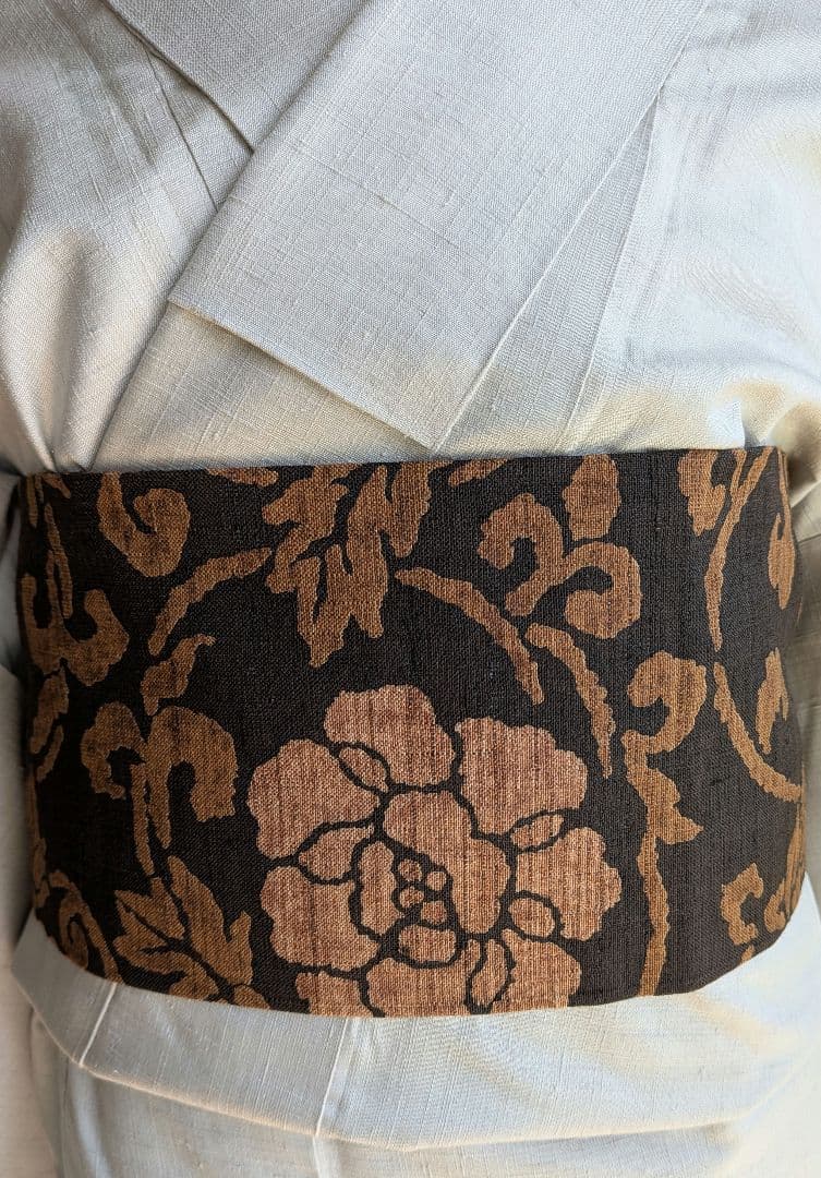 名古屋帯　紬　型染　未使用