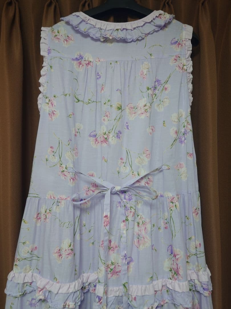 ピンクハウス　スイートピー柄　ノースリーブロングワンピース