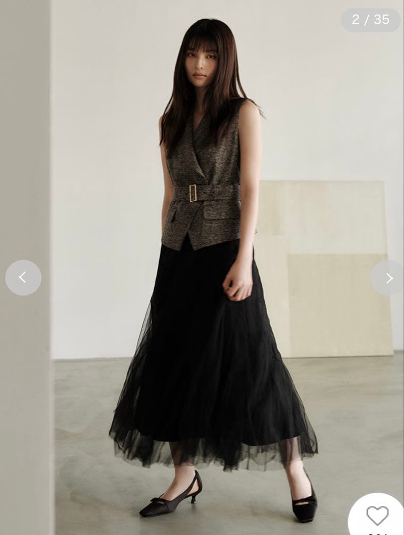 タイムセール‼️FRAY ID ❤️ ジレチュールスカートセットアップジレのみ