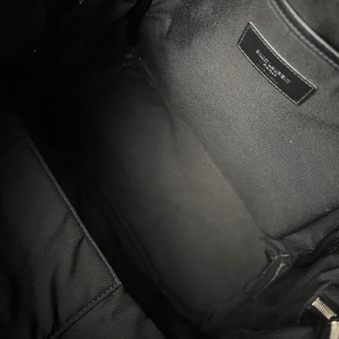 ◇極美品◇サンローラン　シティ　大容量リュック　ロゴ刺繍×キャンバス　ブラック