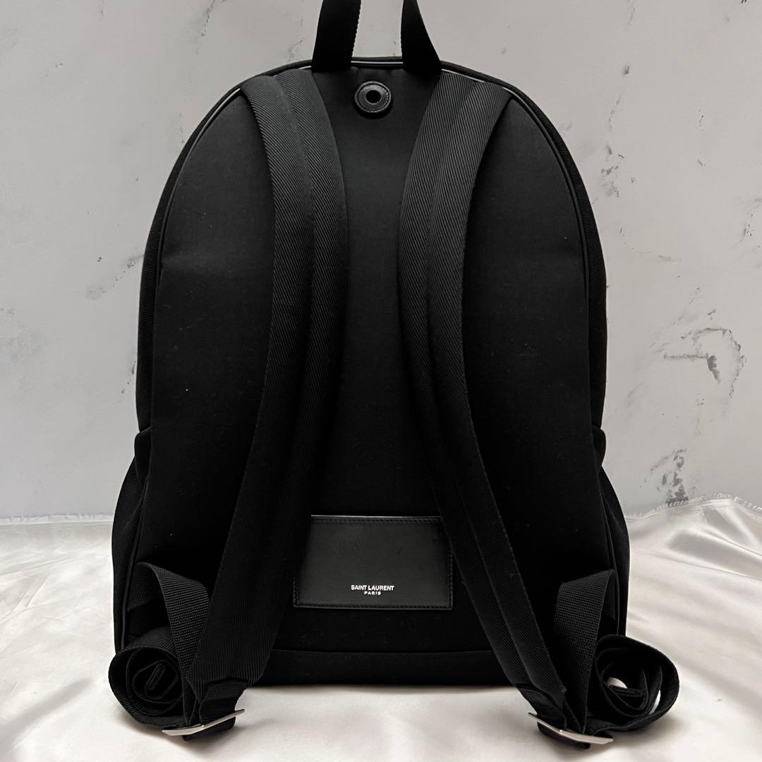 ◇極美品◇サンローラン　シティ　大容量リュック　ロゴ刺繍×キャンバス　ブラック