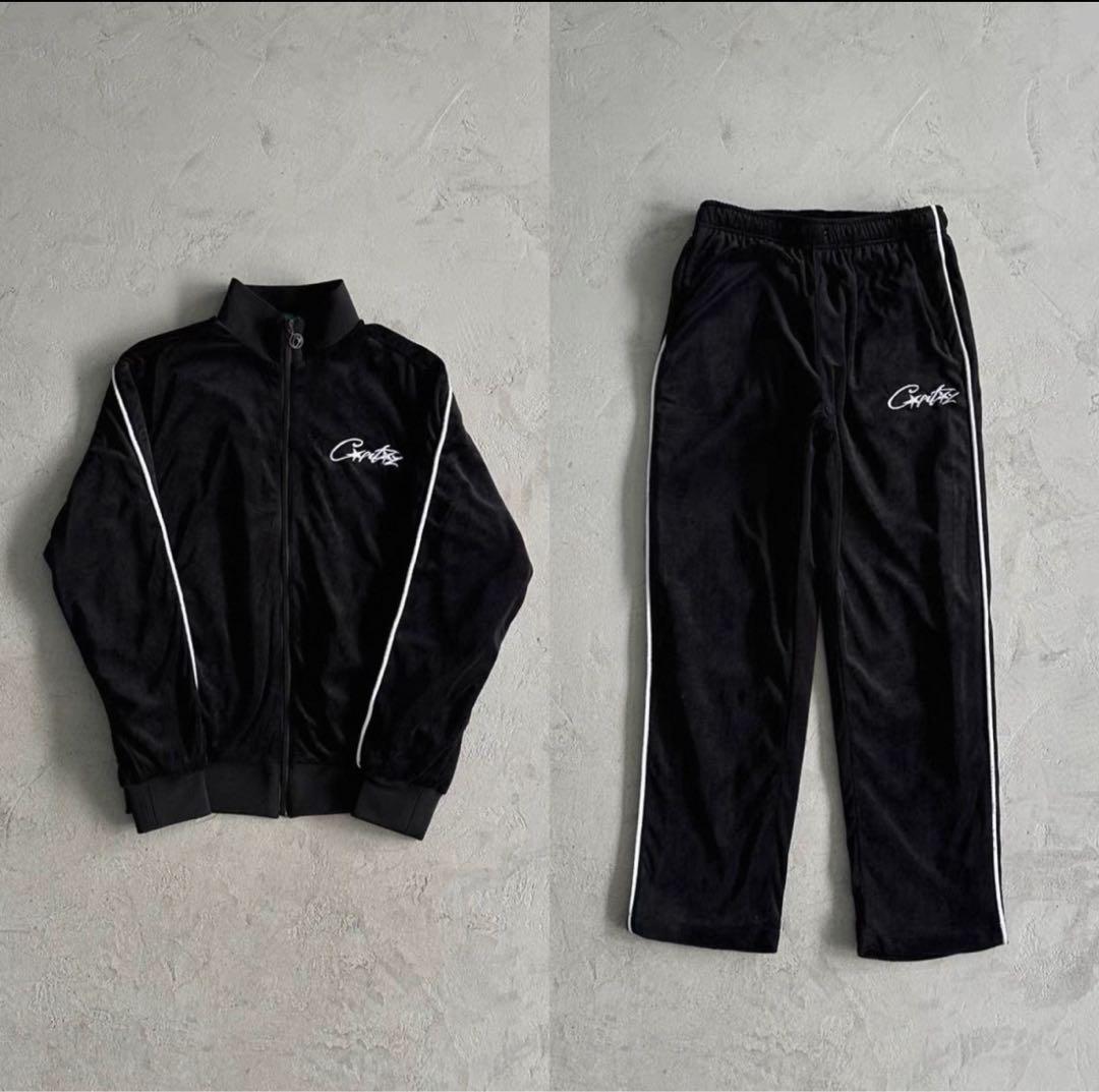 Corteiz ベロア　セットアップ　ブラック