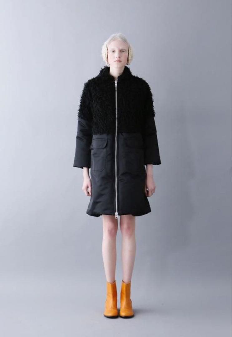 タグ付♡スナオクワハラコレクションモデル ナイロンツイルヴィンテージファーコート