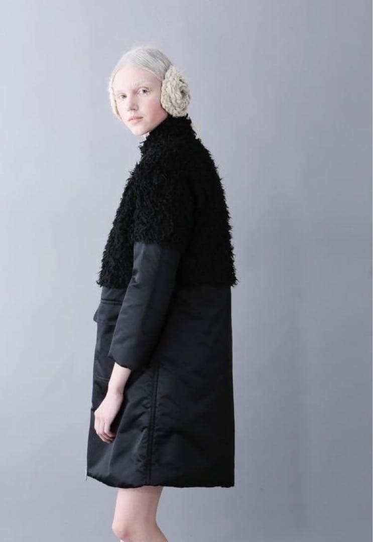 タグ付♡スナオクワハラコレクションモデル ナイロンツイルヴィンテージファーコート