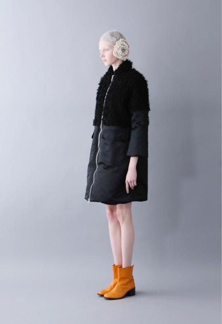 タグ付♡スナオクワハラコレクションモデル ナイロンツイルヴィンテージファーコート