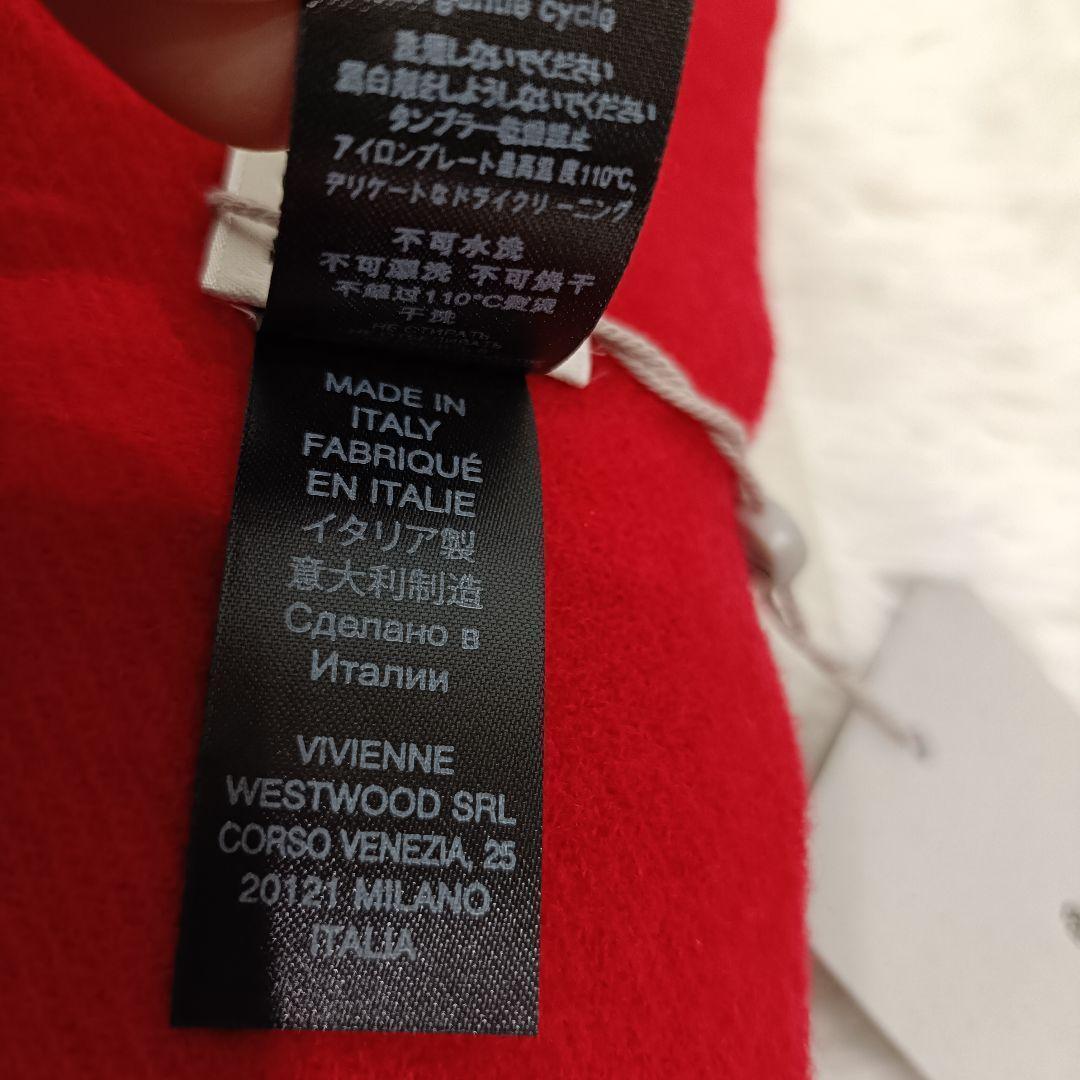 未使用 【タグ付き】ヴィヴィアンウエストウッド マフラー 刺繍 レディース 赤