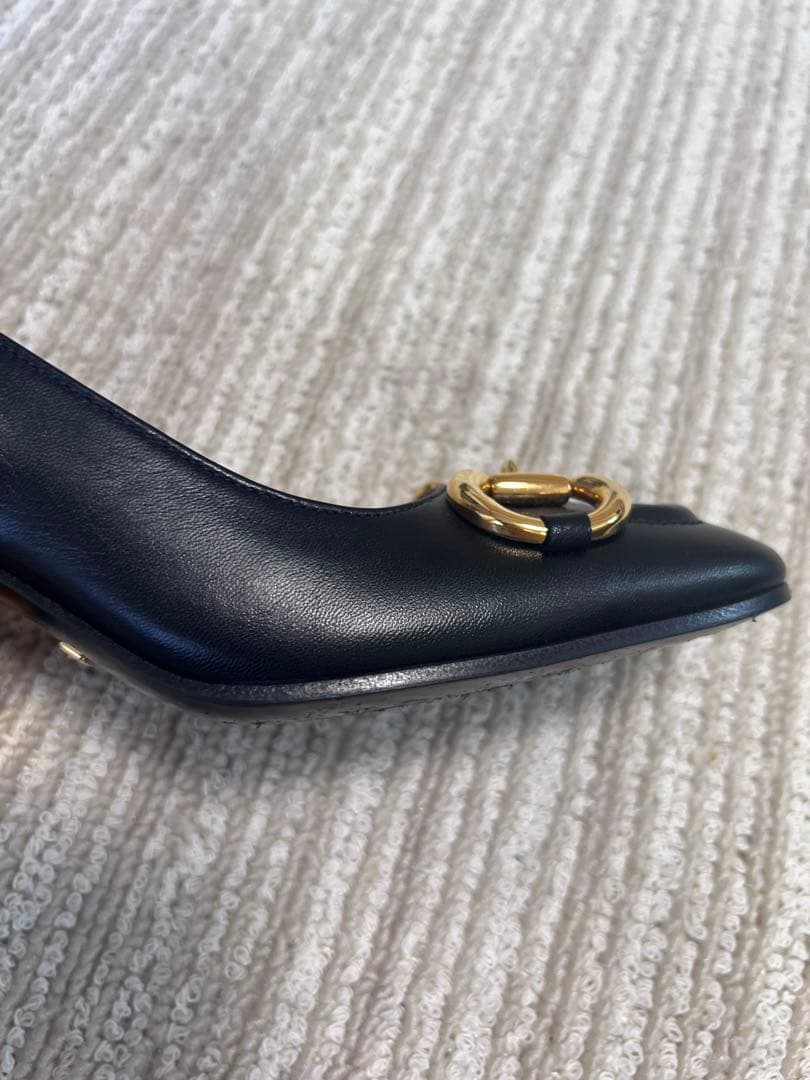 GUCCI ホースビット パンプス 本革 黒 ゴールド金具 36 1/2