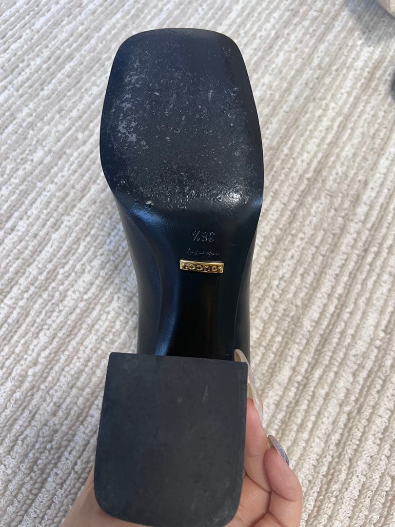 GUCCI ホースビット パンプス 本革 黒 ゴールド金具 36 1/2