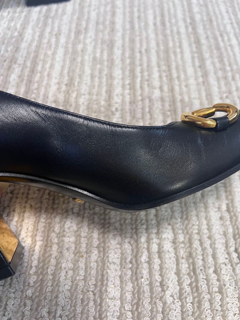 GUCCI ホースビット パンプス 本革 黒 ゴールド金具 36 1/2