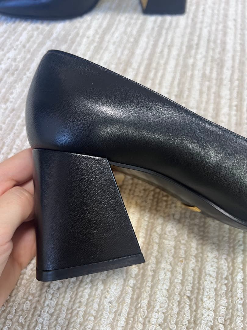 GUCCI ホースビット パンプス 本革 黒 ゴールド金具 36 1/2