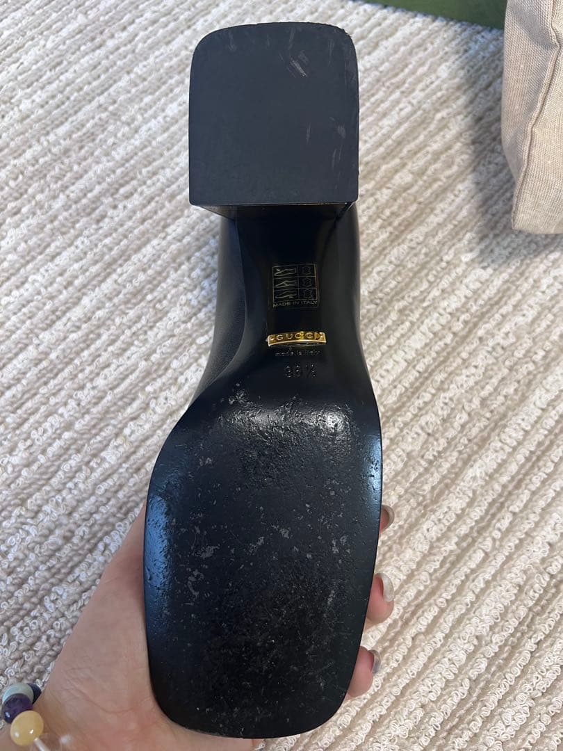 GUCCI ホースビット パンプス 本革 黒 ゴールド金具 36 1/2