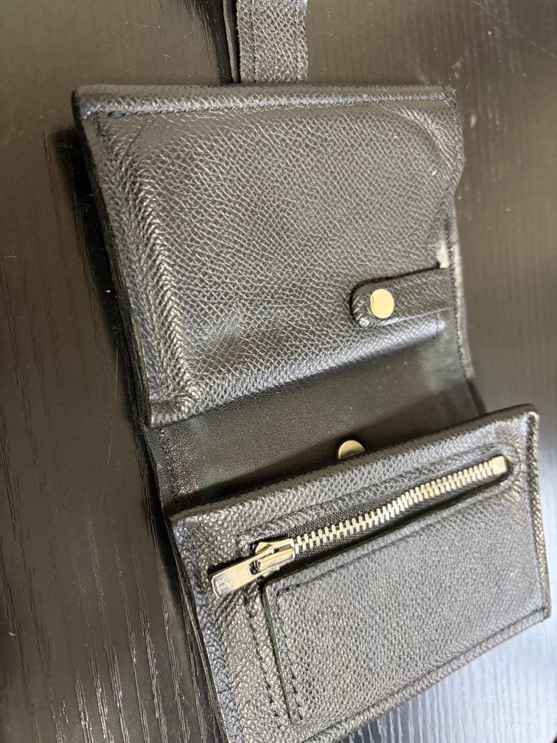 jetStock ジェットストック ブラックレザー 二つ折り財布 保存袋付き