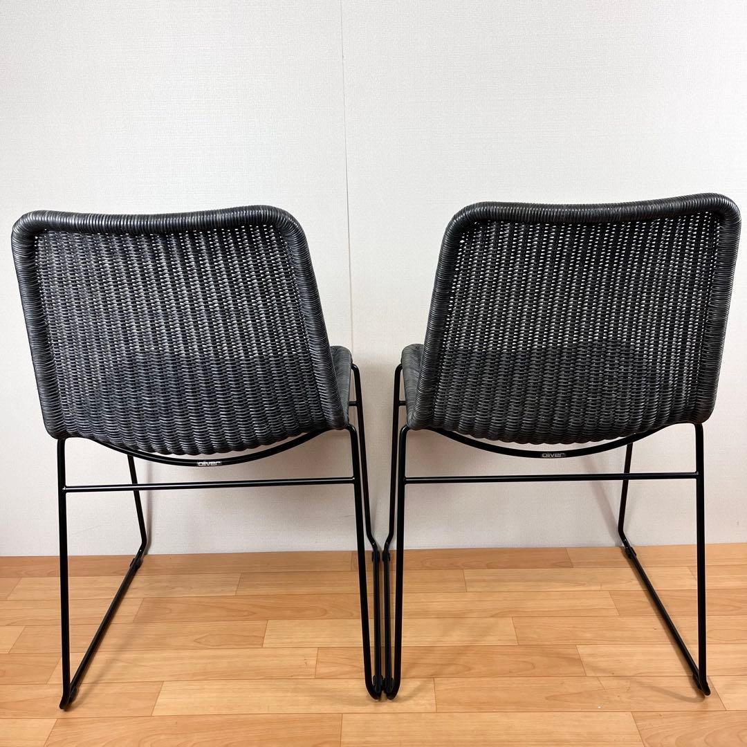 【展示未使用】Oliver オリバー　正規品　藤 ラタンチェア 2脚セット