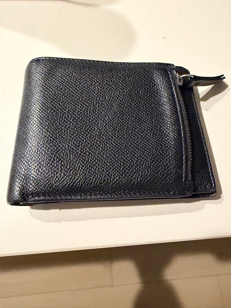 メゾン　マルジェラ　ブラックレザー 二つ折り財布