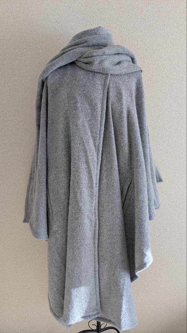 ZARA　アルパカ混紡　グレー　ケープコート　ポンチョ　マント